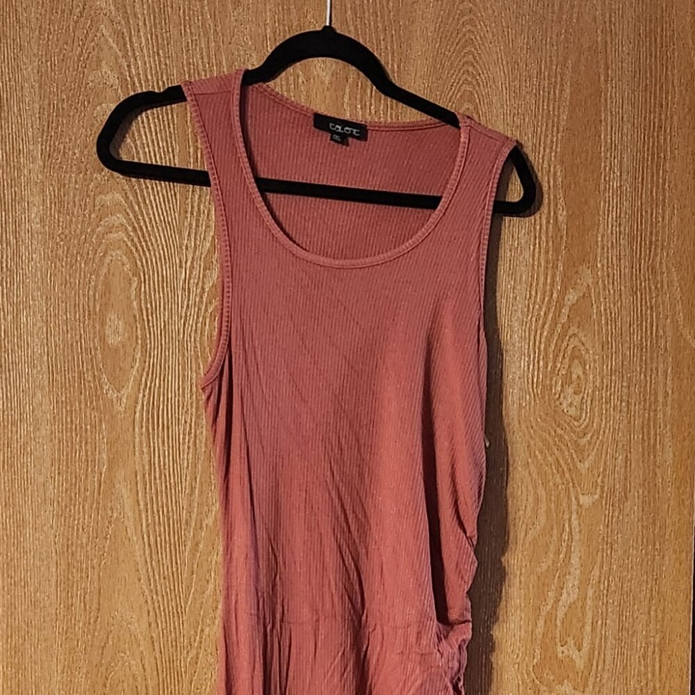 Mauve Ribbed Sinched side Dress